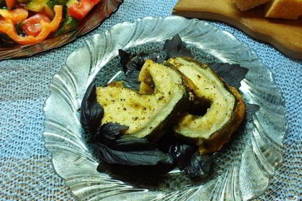 Стейк зубатки в духовке