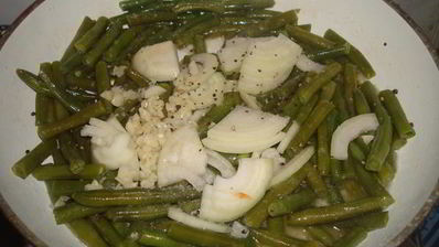 стриплойн — стейк с зеленой фасолью