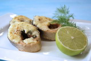 Запеченные стейки горбуши