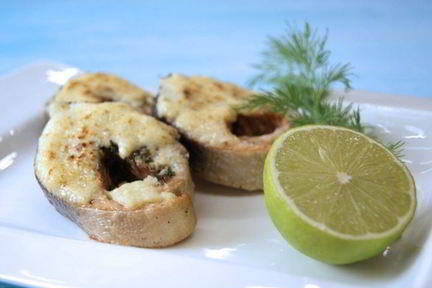 Запеченные стейки горбуши