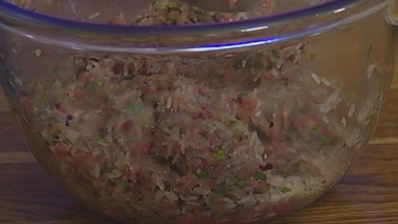 мясные тефтельки с рисом и зеленью