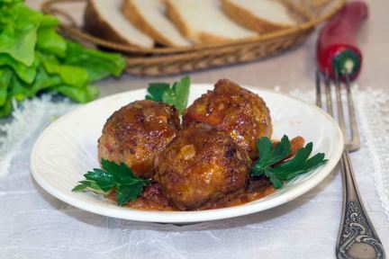 Тефтели без риса с подливкой в духовке