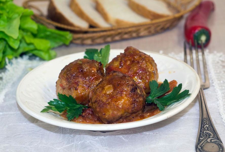 Тефтели без риса с подливкой в духовке