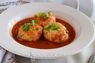 Тефтели из куриного фарша с подливкой