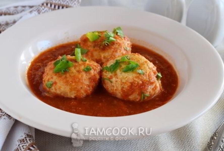 Тефтели из куриного фарша с подливкой