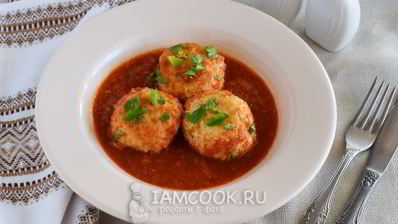 тефтели из куриного фарша с подливкой