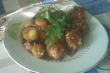 Тефтели рыбные тушеные с грибами