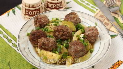 тефтели с кабачками в сковороде