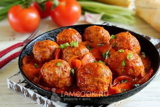 Тефтели с подливкой на сковороде