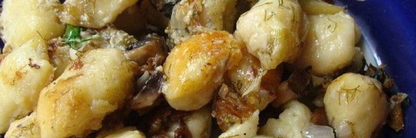 Ленивые картофельные вареники с грибами