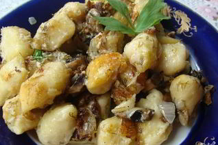 Ленивые картофельные вареники с грибами