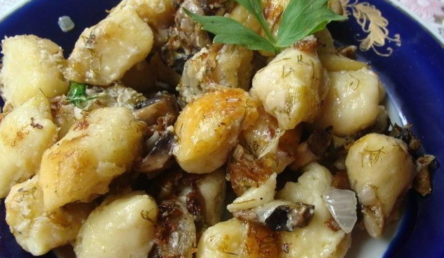 Рецепт ленивых картофельных вареников с грибами