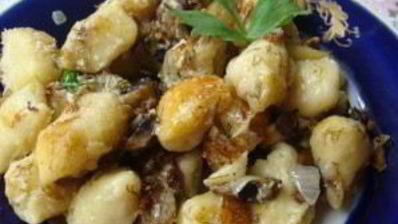 ленивые картофельные вареники с грибами