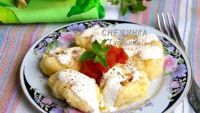 ленивые вареники с бананом и кабачком