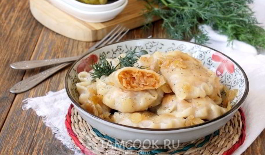 Рецепт постных вареников с капустой