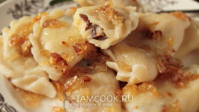 вареники из заварного теста с картошкой и грибами