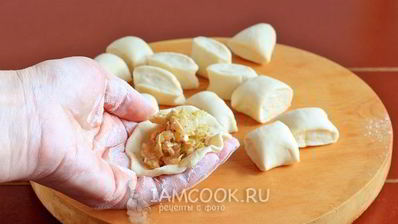 вареники с капустой и мясом