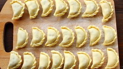 вареники с картошкой и лесными грибами