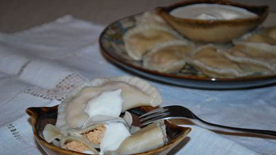 вареники с красным творогом