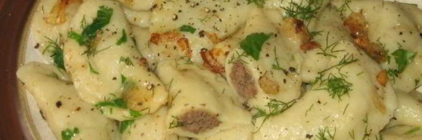 Вареники с печенью и картошкой