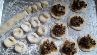 вареники с шампиньонами