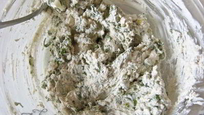 вареники с творогом и черемшой