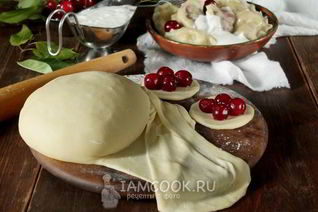 Заварное тесто для вареников с вишней