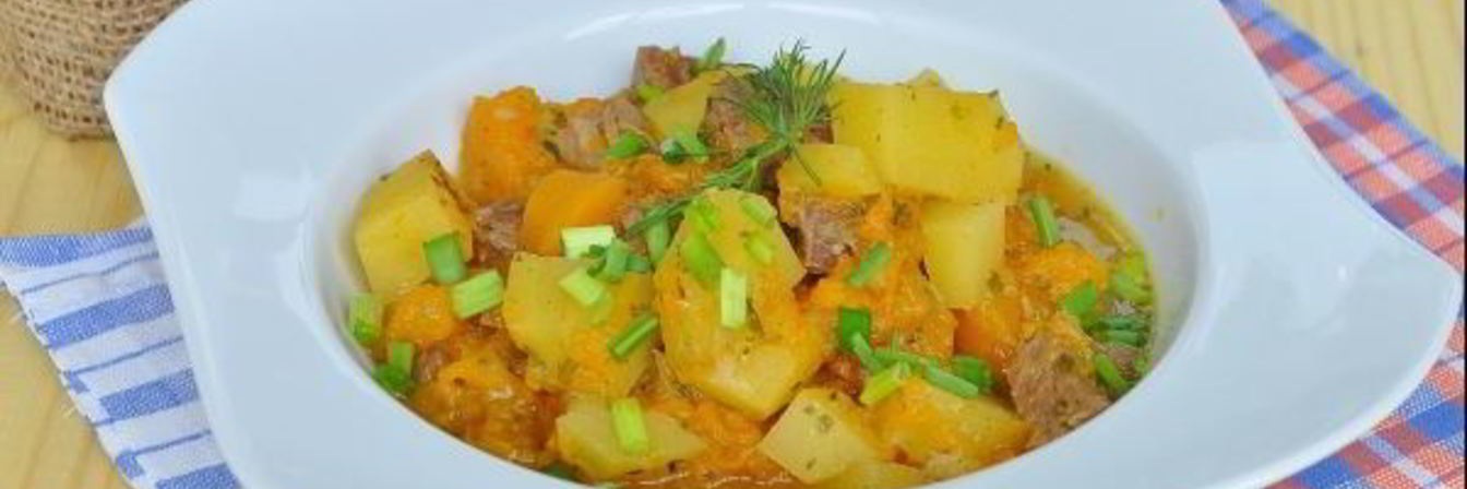 Домашнее жаркое на пиве с тыквой в мультиварке