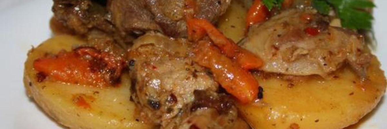 Домашнее жаркое со свининой в казане