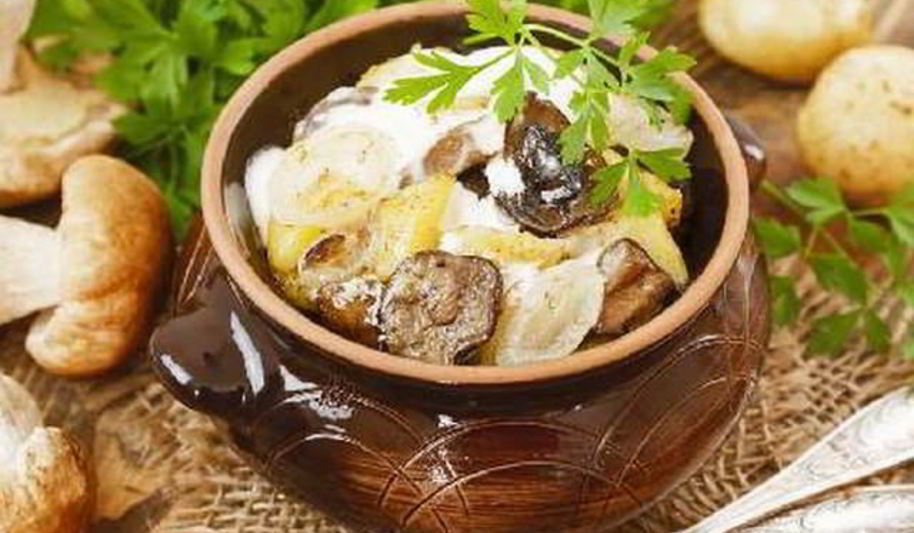 Рецепт традиционного жаркого из картофеля и грибов