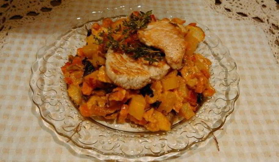 Рецепт жаркого из индейки с пармезаном