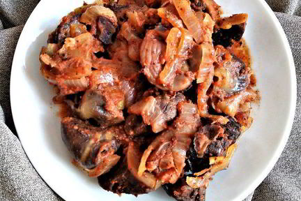 Жаркое из куриных потрошков