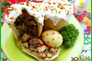 Жаркое из курицы и грибов Праздничный кулич