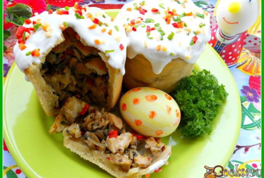 Жаркое из курицы и грибов Праздничный кулич