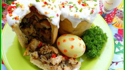 жаркое из курицы и грибов праздничный кулич