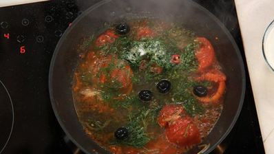 жаркое из судака и семги с овощами