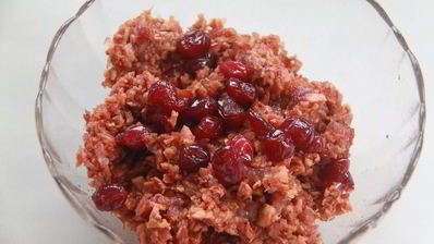 жаркое из свинины, фаршированное яблоками и клюквой