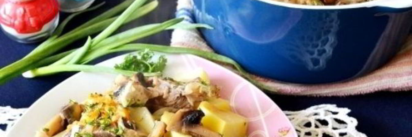 Жаркое из свинины с картофелем и грибами