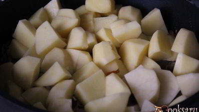 жаркое из свинины с картофелем и сушеными грибами