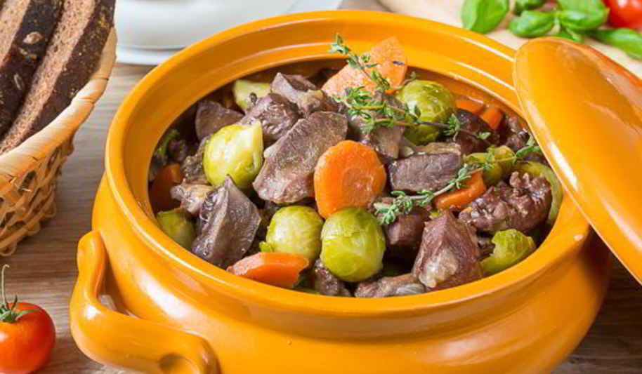 Рецепт жаркого из свиного сердца с брюссельской капустой