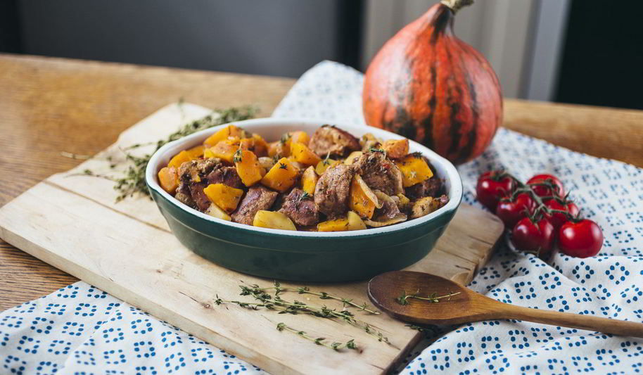 Рецепт жаркого из телятины с картофелем и тыквой
