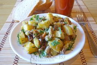 Жаркое с грибами и печенью