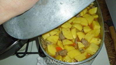 жаркое с грибами и печенью