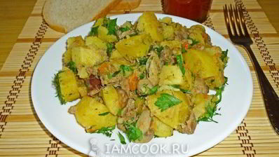 жаркое с грибами и печенью