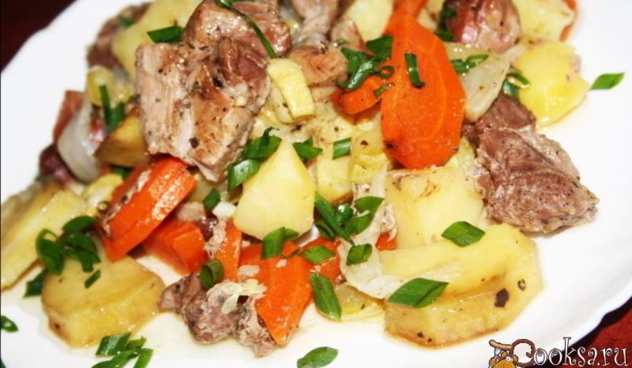 Рецепт жаркого с индейкой в пакете