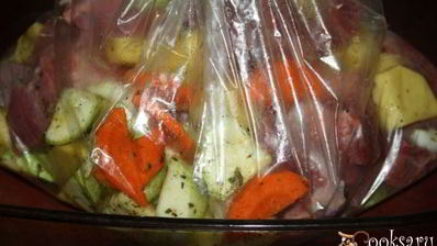 жаркое с индейкой в пакете