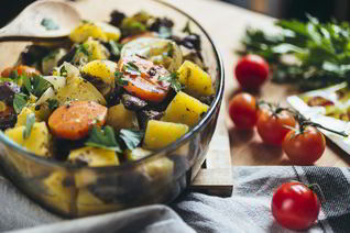 Жаркое с куриными сердечками