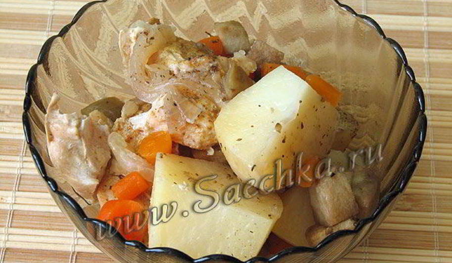 Рецепт жаркого с курицей в мультиварке