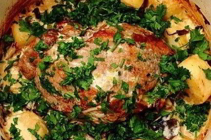 Жаркое с лесными грибами из телятины