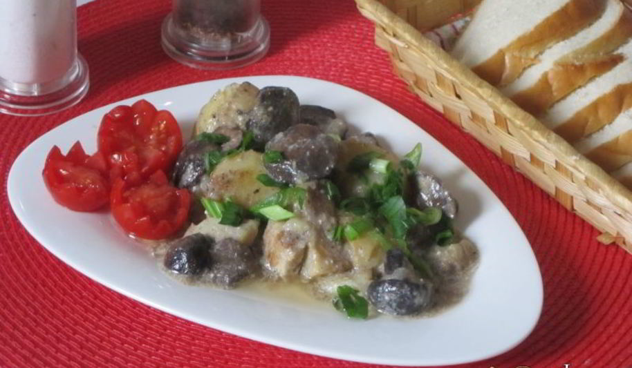 Рецепт жаркого с маслятами